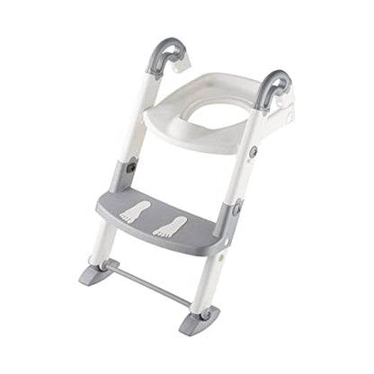 KidsKit Toilet Trainer – szaro biała nakładka na WC z drabinką