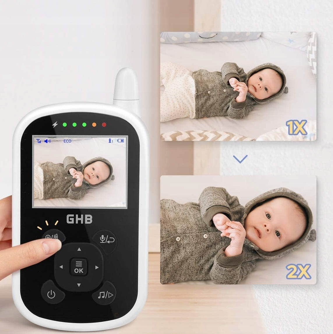 GHB UU24 digitálna elektronická pestúnka s 2,4" LCD displejom