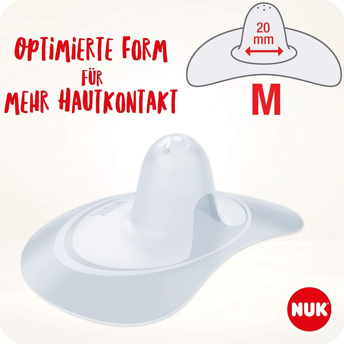 NUK επιθέματα προστασίας θηλών για θηλασμό 20mm μέγεθος M x2