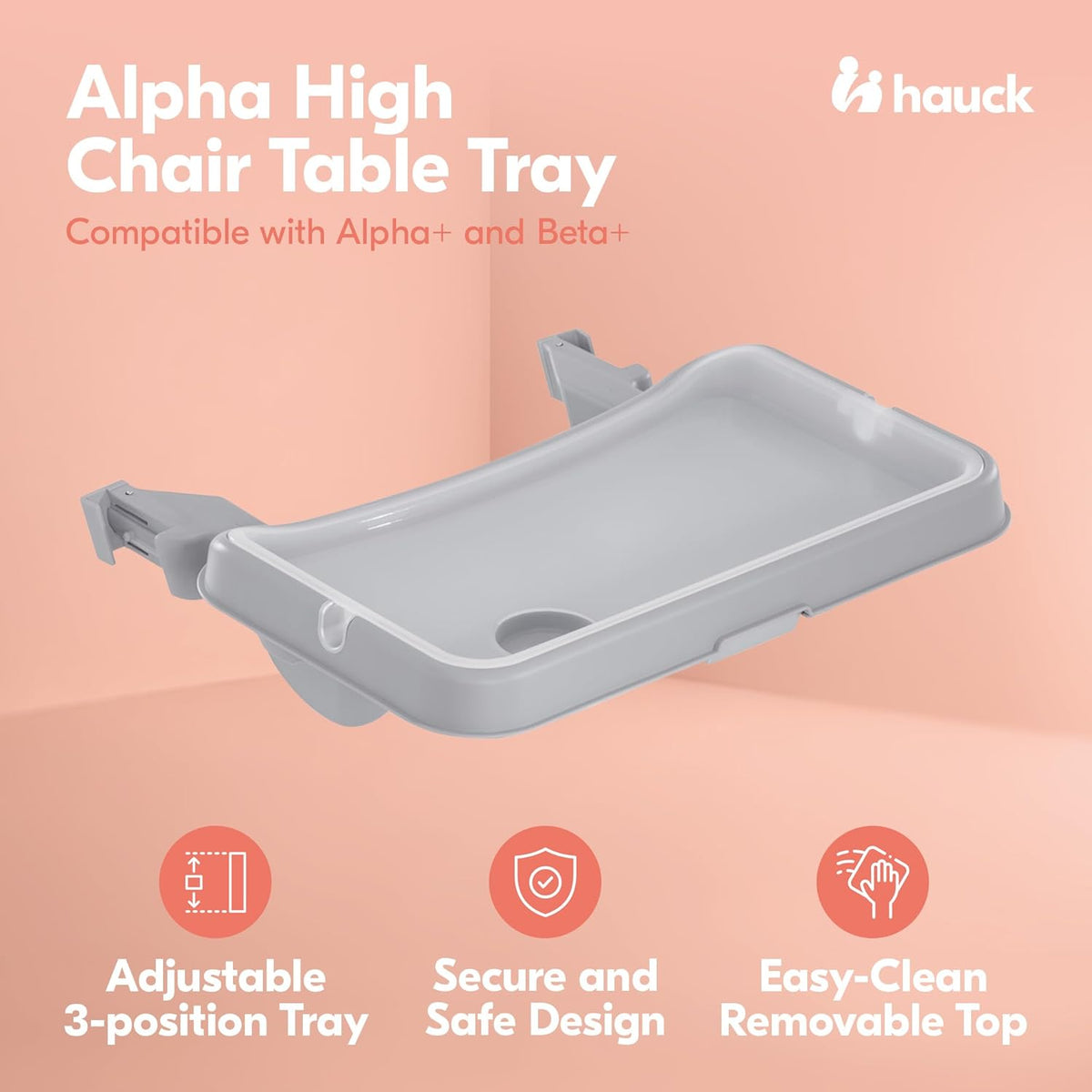 HAUCK Alpha Tray Grey επιπλέον δίσκος τραπεζιού για καρεκλάκι