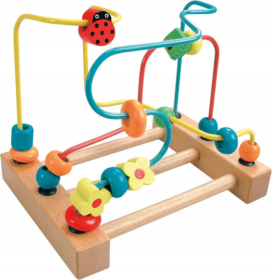 BINO Lupi houten lus met kralen 13 x 17,5 cm LIEVEHEERSBEESTJE
