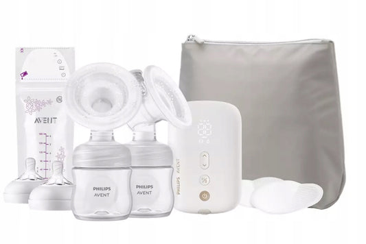 PHILIPS AVENT SCF398/31 LAKTATOR elektryczny + torba, podwójny laktator elektryczny z butelkami i akcesoriami