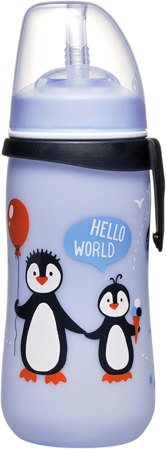 NIP Straw Cup copo antivazamento com palhinha 330 ml 12 m+ PINGUINS