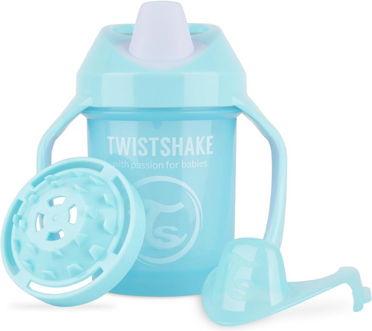 TWISTSHAKE Mini Cup Auslaufsicherer Becher mit Trinkschnabel und Mixer 230 ml 4 Monate+