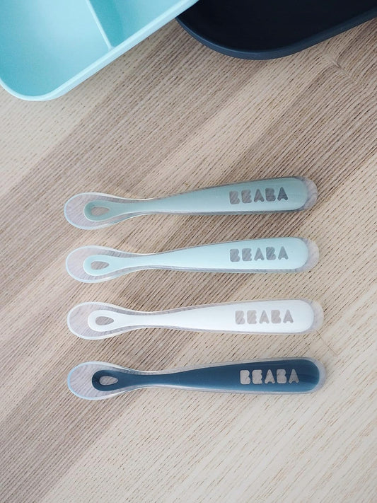 BEABAset of silicone spoonscolour as on first picturestainless steelBPA-freeNew condition