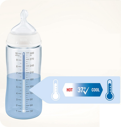NUK First Choice+ set 0-6 m biberones de vidrio 2x120 ml y 2x240 ml + cesta