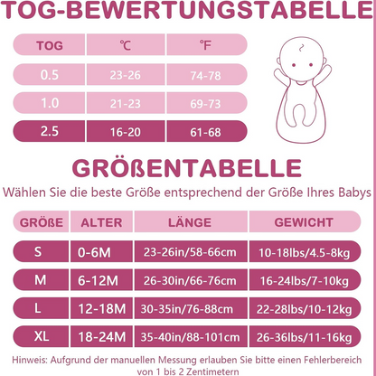 MOSEBEARS saco de dormir 2,5 TOG 0-6 meses S