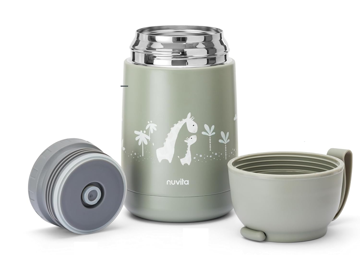 NUVITA 4475 termo para comida de acero inoxidable 620 ml 0+ JIRAFA