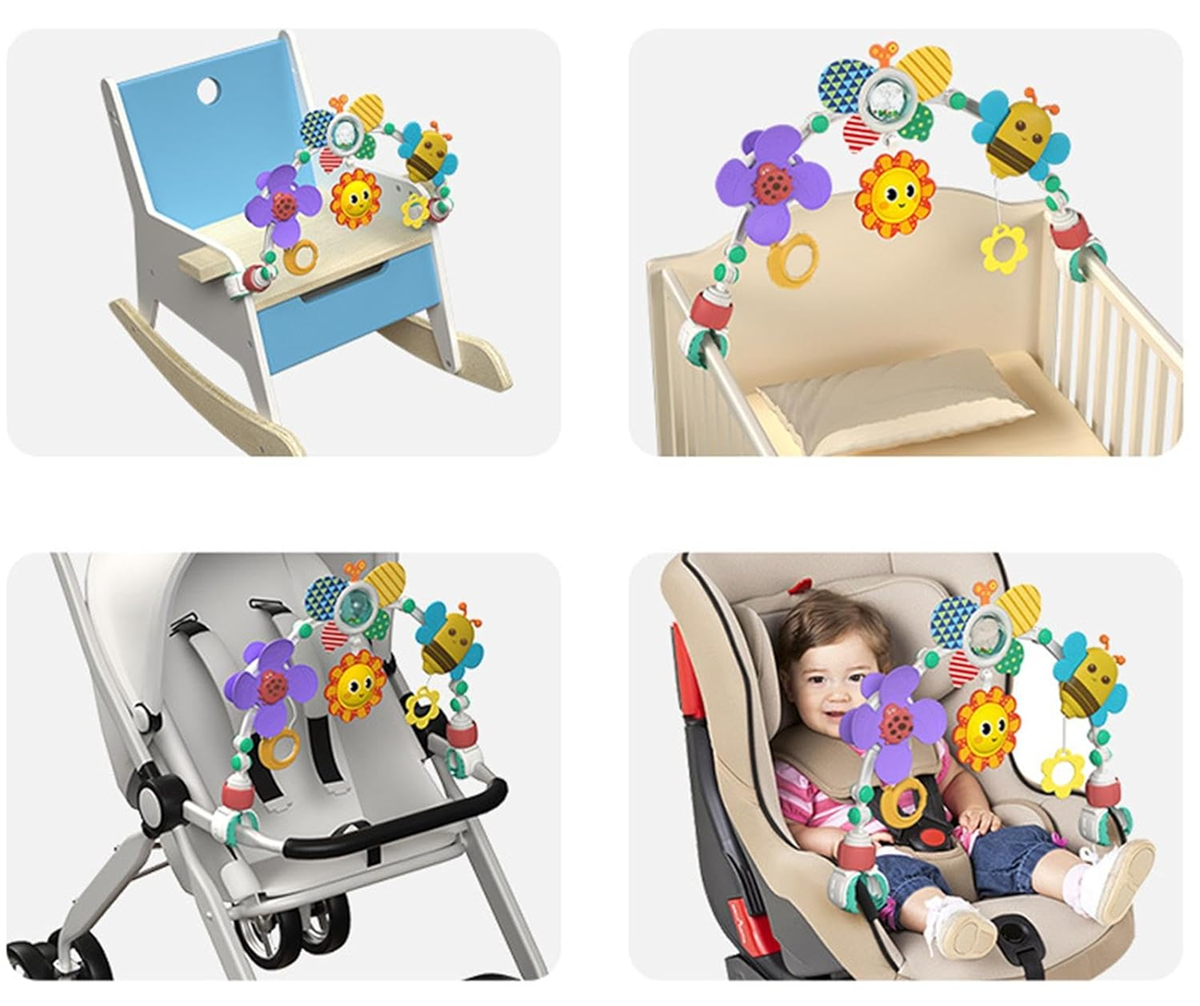 Arco de juego con juguetes para cochecito y silla de coche