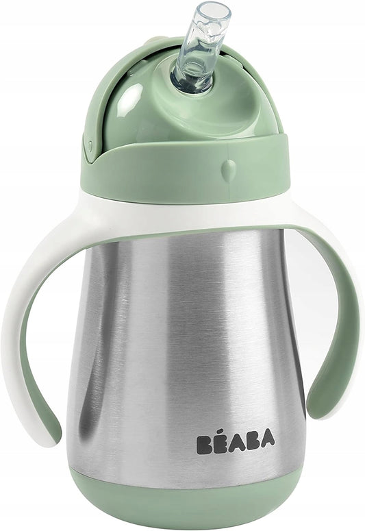 BEABA Trinklernbecher mit Trinkhalm EDELSTAHL 250 ml