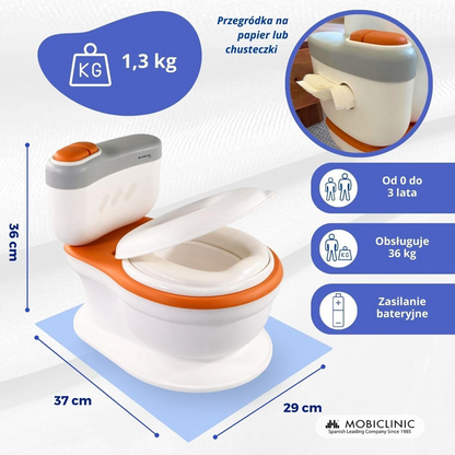 MOBICLINIC Nachttopf mit Toilettenpapierhalter