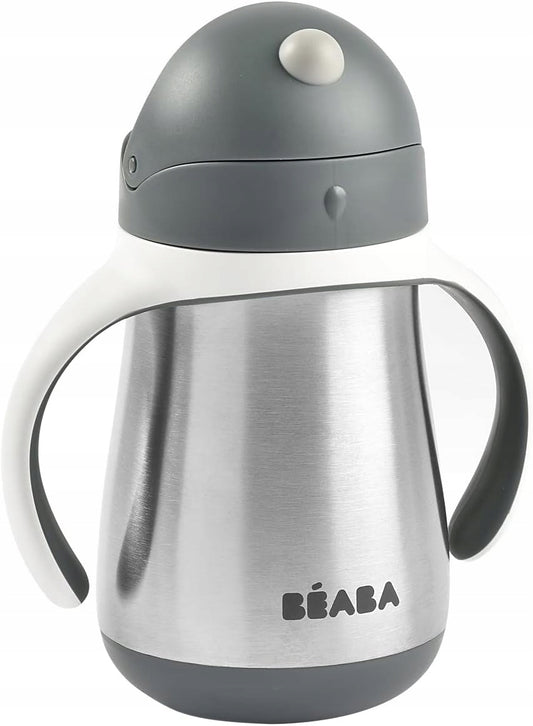 BEABA Trinklernbecher mit Trinkhalm EDELSTAHL 250 ml