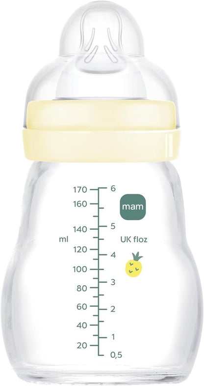 MAM Feel Good steklenička iz stekla 170 ml, 0 m+, cucelj 1