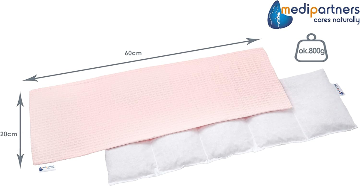 Cojín térmico de algodón con huesos de cereza MEDI PARTNERS 20x60 cm para calor y frío