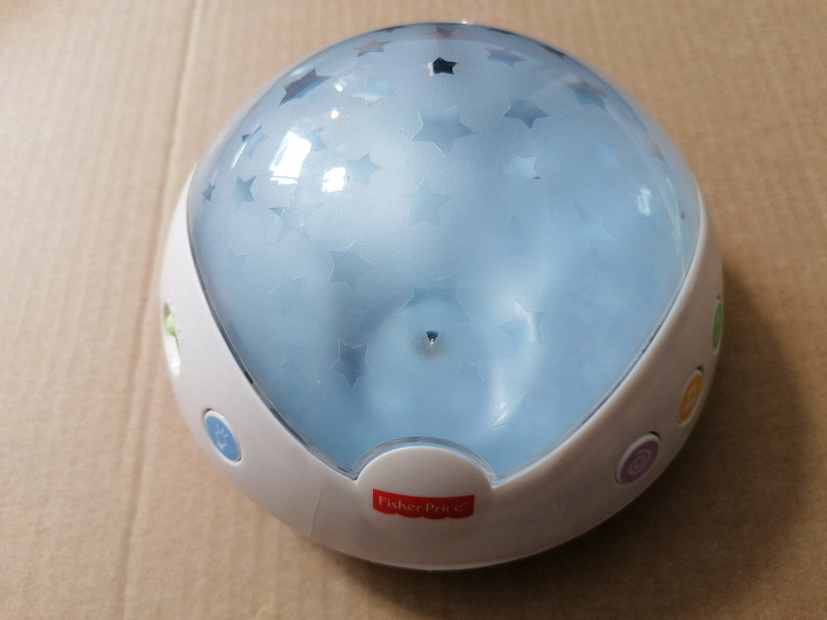 FISHER PRICE karuzela projektor bez pilota, niebieska karuzela Fisher-Price z gwiazdkami, stan powystawowy