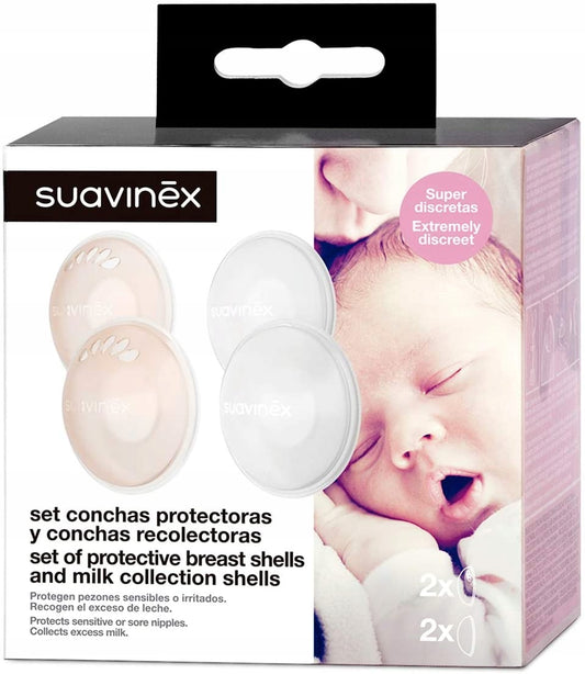 SUAVINEX чашки за събиране на кърма + защитни чашки