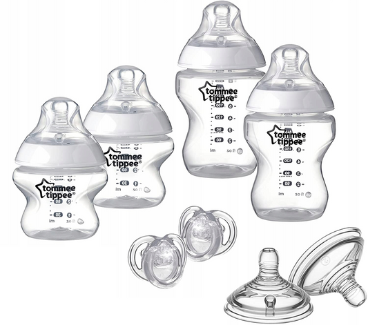 TOMMEE TIPPEE zestaw startowy butelki, smoczki 8el