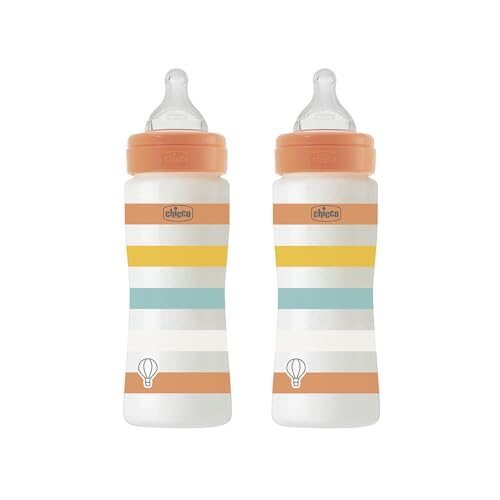 CHICCO Perfect Easy butelki 330 ml szybki przepływ 2 szt. - butelki antykolkowe 330 ml, szybki przepływ