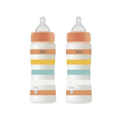 CHICCO Perfect Easy stekleničke 330 ml s hitrim pretokom 2 kosa