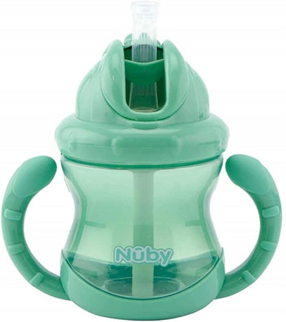 NUBY lonček z mehkim nastavkom in slamico 12 mesecev+ 270 ml