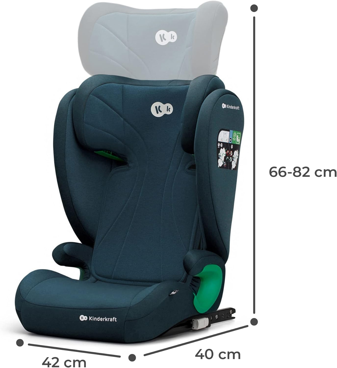 KINDERKRAFT JUNIORFIX2 i-Size autostol 9-36kg gr. 1/2/3