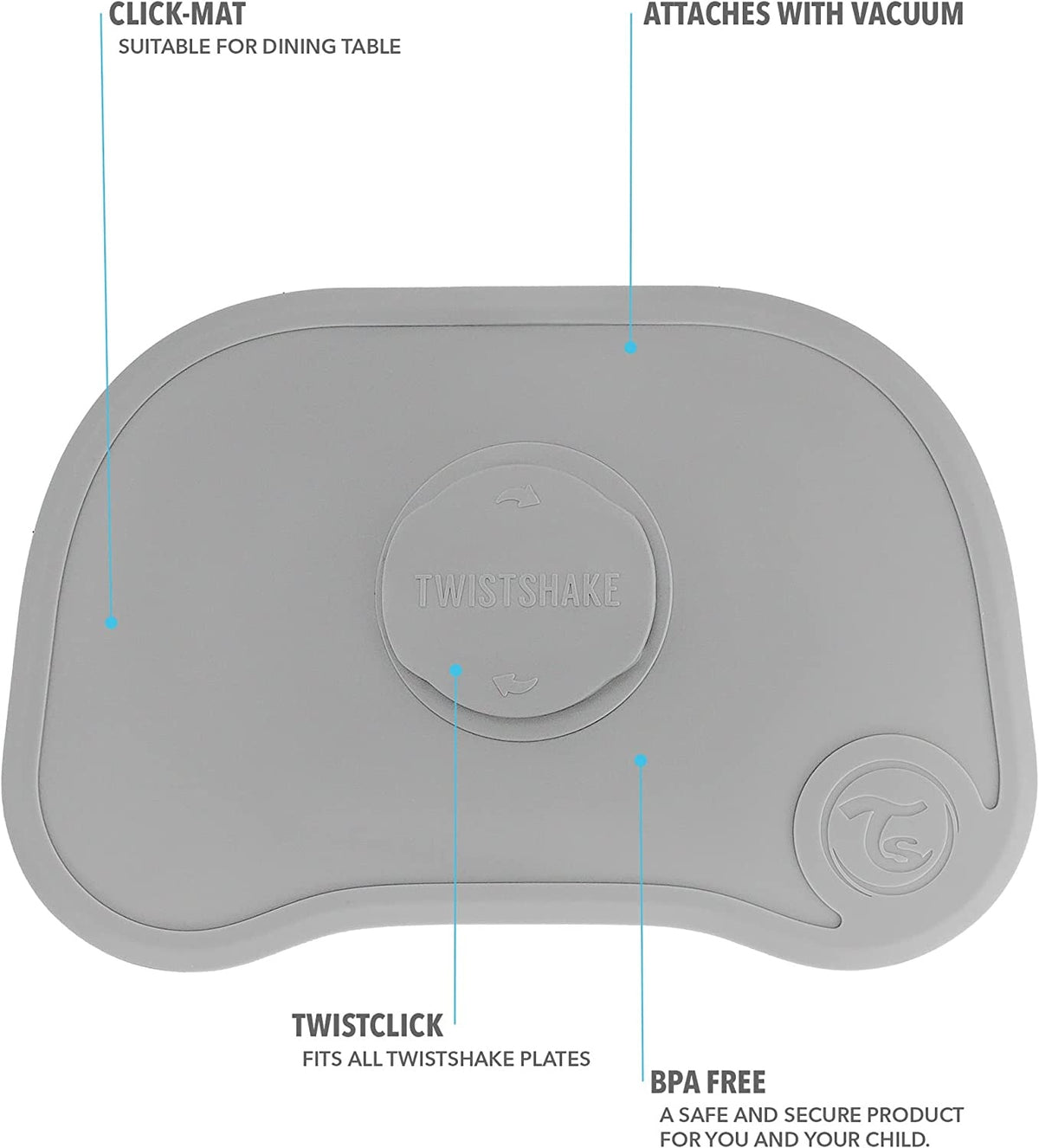 TWISTSHAKE Tischset CLICK MAT MINI mit Teller 6M+
