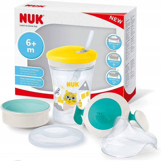 NUK Trinklern-Set Tasse + 3 Trinkschnäbel