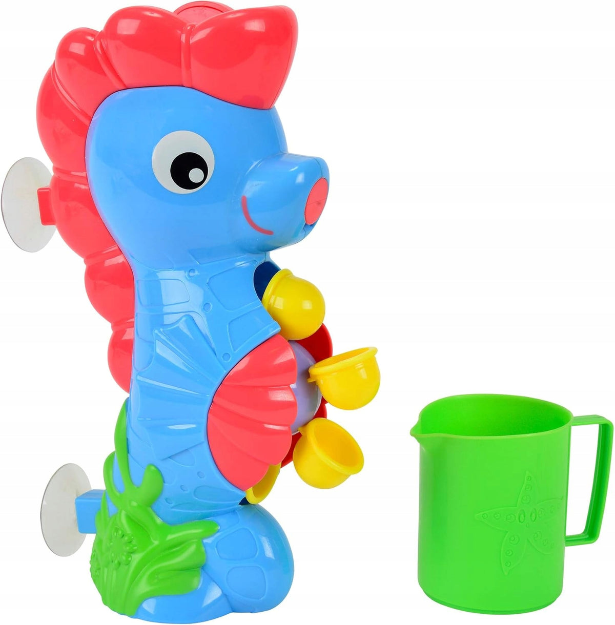 SIMBA ABC konik morski z kołem wodnym i przyssawkami + kubek 26 cm, kolorowa zabawka do kąpieli