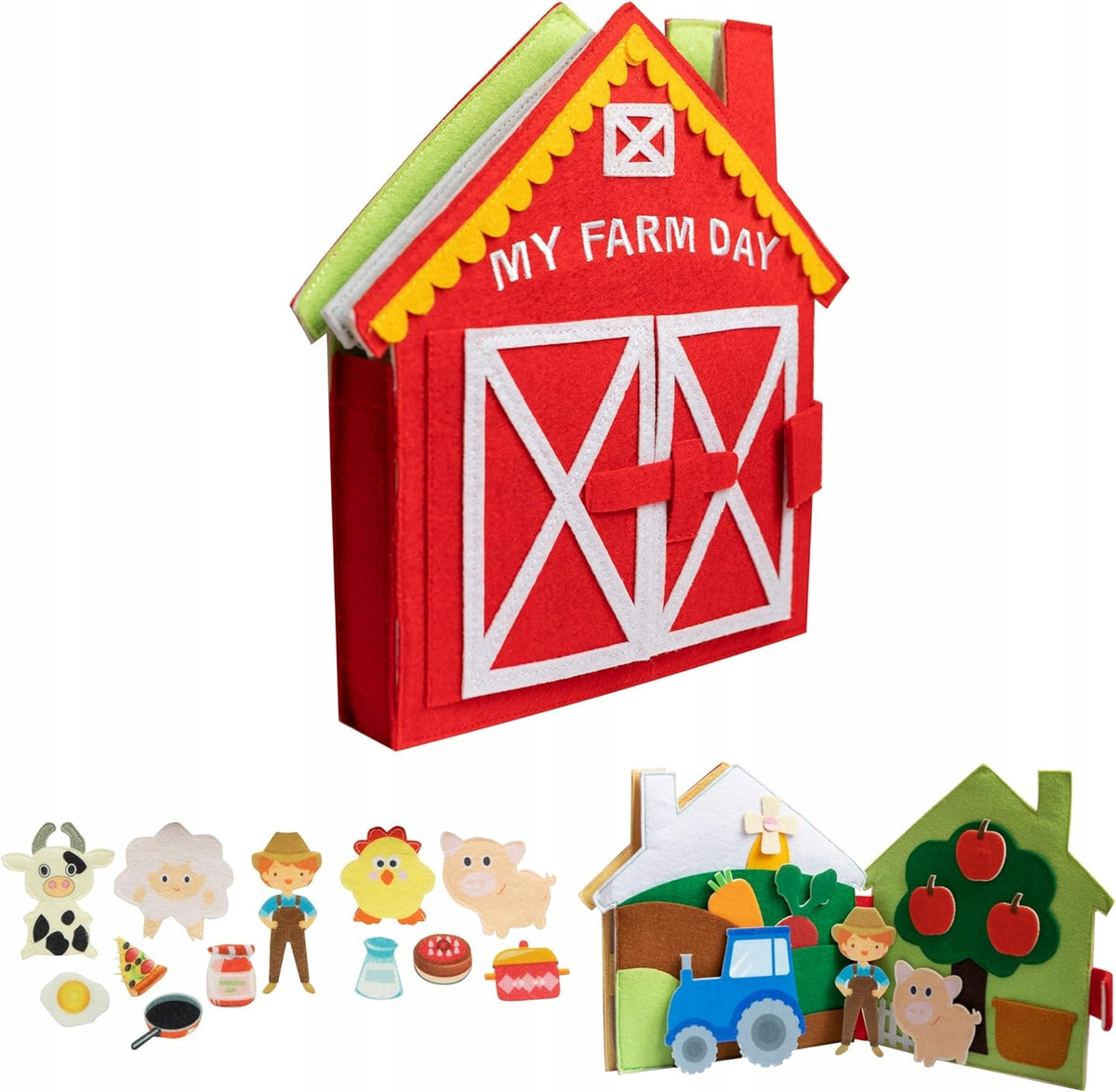 libro sensorial educativo MI DÍA EN LA GRANJA para niños