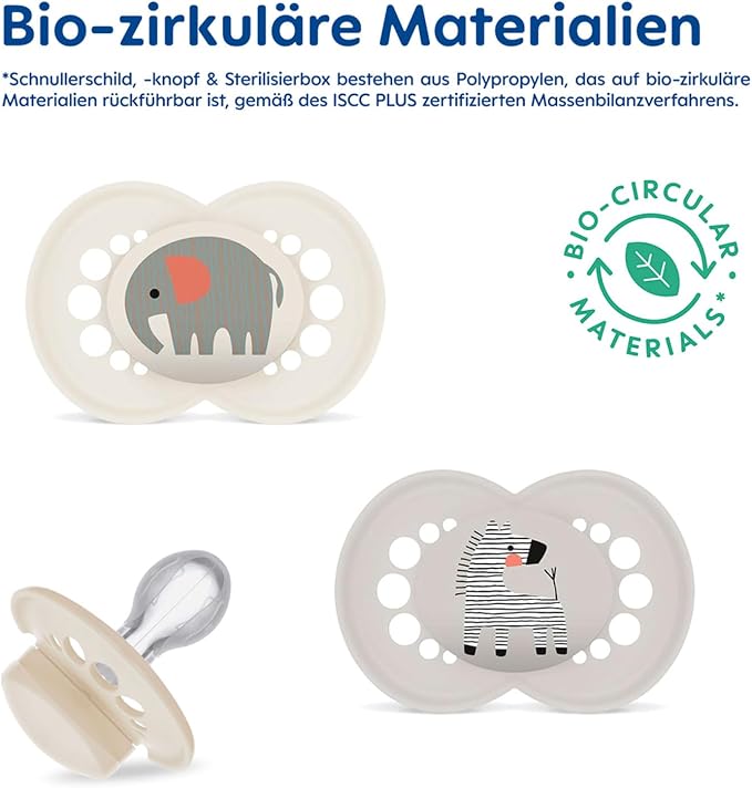 MAM Perfect smoczek uspokajający silikonowy 6-16 m x2, bio-cyrkularny, z symetrycznym kształtem i SkinSoft silikonem
