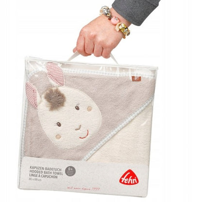 FEHN Peru Toalla con capucha 80x80 cm para bebés de algodón