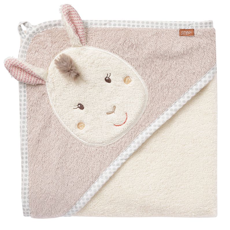 FEHN Peru Toalla con capucha 80x80 cm para bebés de algodón