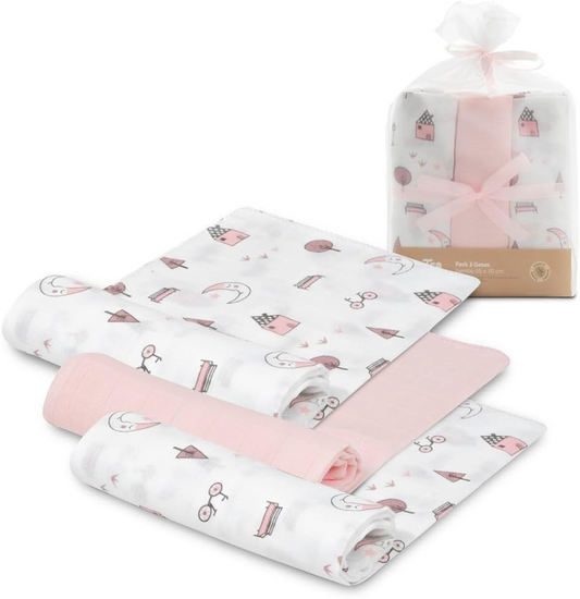 INTERBABY muslinaste odejice x3 bambus bombaž 55x70cm