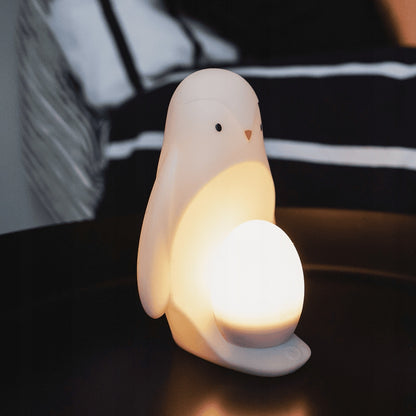 TOMMEE TIPPEE Pingwin 2w1 lampka nocna + przenośna, biała lampka LED dla dziecka z przenośnym jajkiem