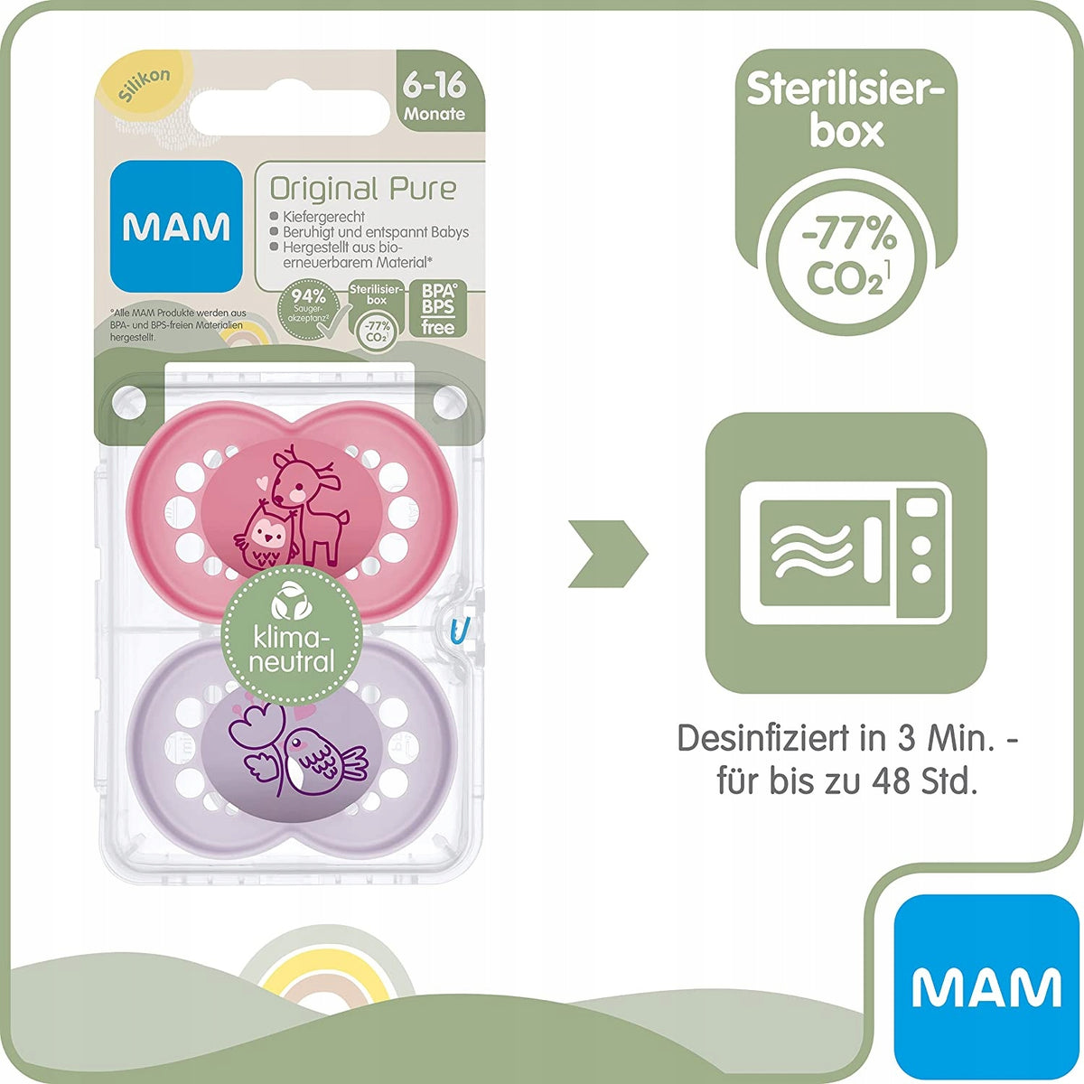 MAM Original Pure Schnuller x2 6-16m