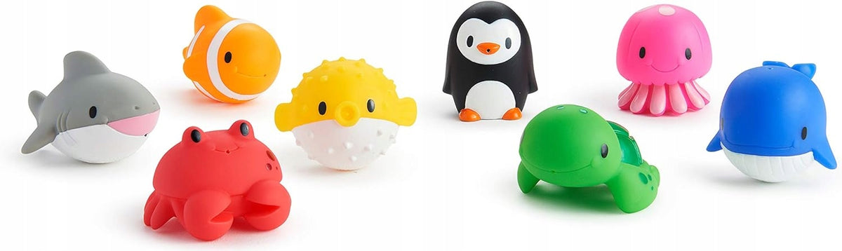 MUNCHKIN Ocean juguetes de goma para el baño 8 unidades