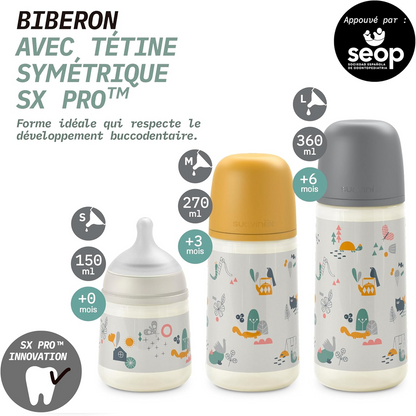 SUAVINEX steklenička s simetričnim cucljem SX PRO 360 ml 6m+