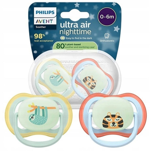PHILIPS AVENT Ultra Air Night suzete x 2 0-6 luni STRĂLUCESC ÎN ÎNTUNERIC