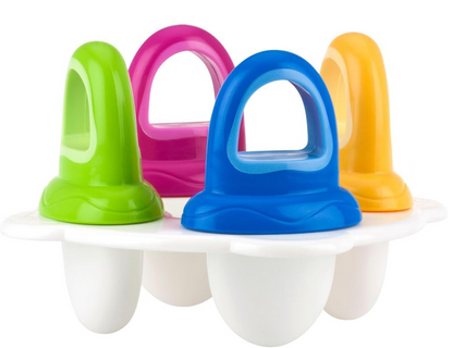 NUBY molde para polos con forma de chupete 4 unidades + bandeja para congelar