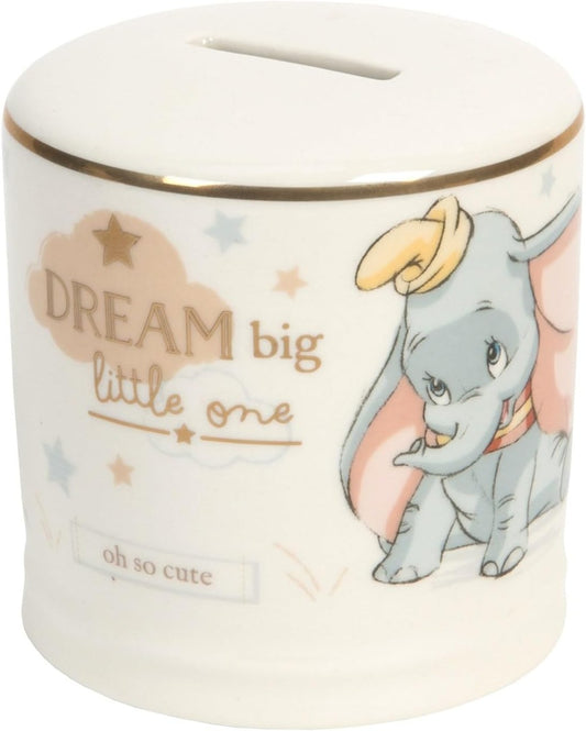 WIDDOP & Co Disney Salvadanaio in ceramica Elefante Dumbo 8,5 x 8,5 cm