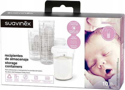 SUAVINEX nádoby na skladovanie 10 x 200 ml