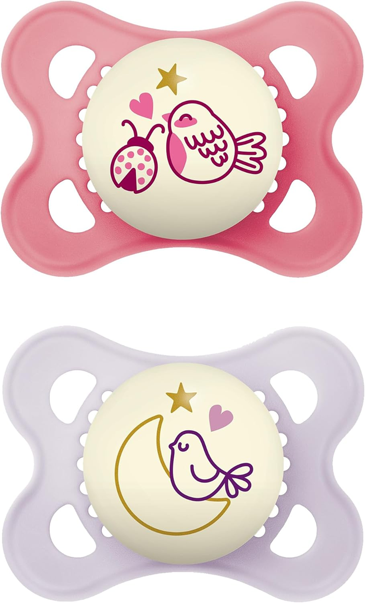 MAM ORIGINAL NIGHT chupete x2 2-6m caucho natural