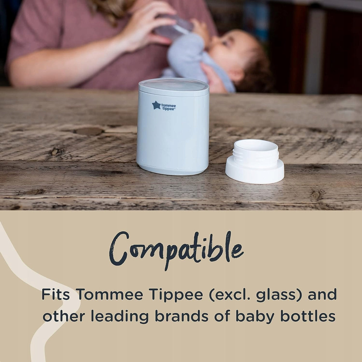 TOMMEE TIPPEE LetsGo podróżny podgrzewacz USB, kompatybilny z butelkami, szary, do karmienia w podróży