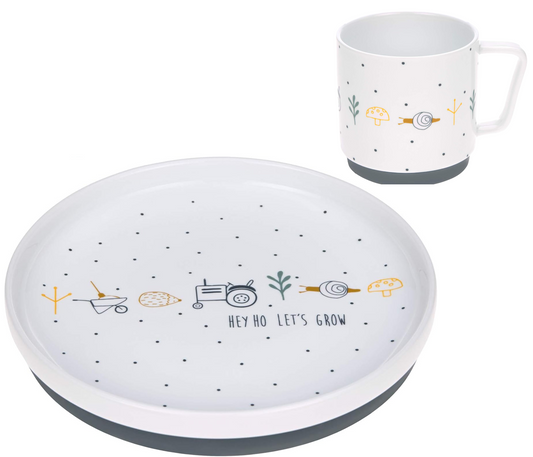 LASSIG Garden Explorer set de vajilla de porcelana de 2 piezas para niños