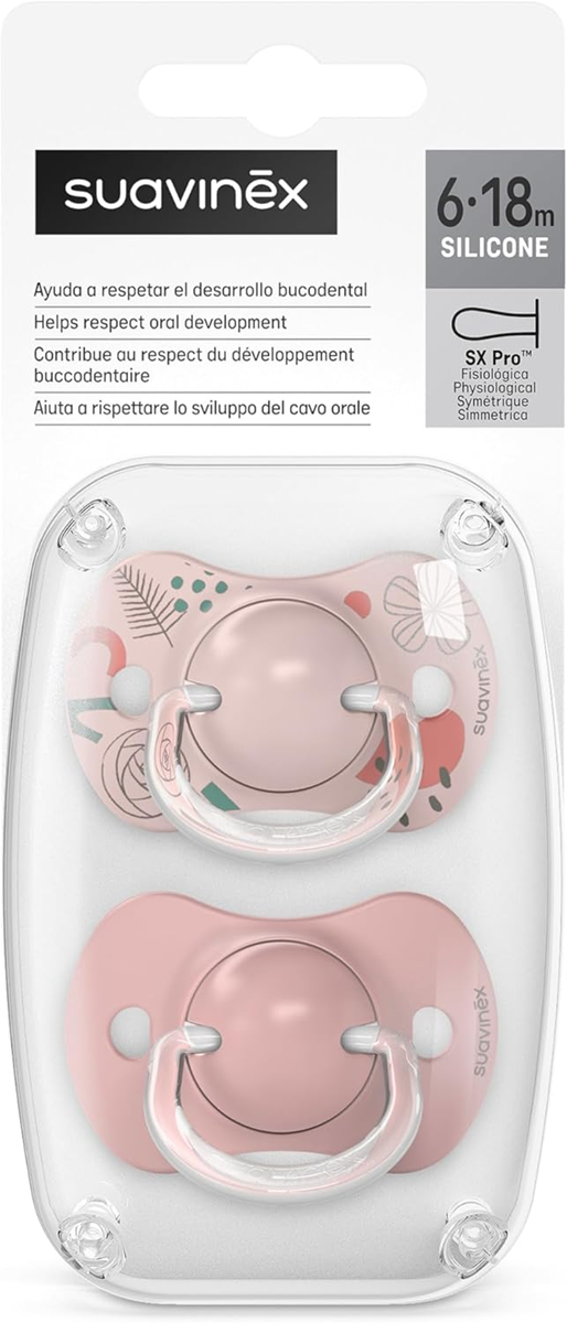SUAVINEX SX PRO chupete anatómico de silicona 6-18 meses x2