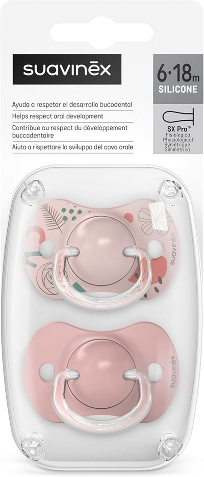 SUAVINEX SX PRO chupete anatómico de silicona 6-18 meses x2