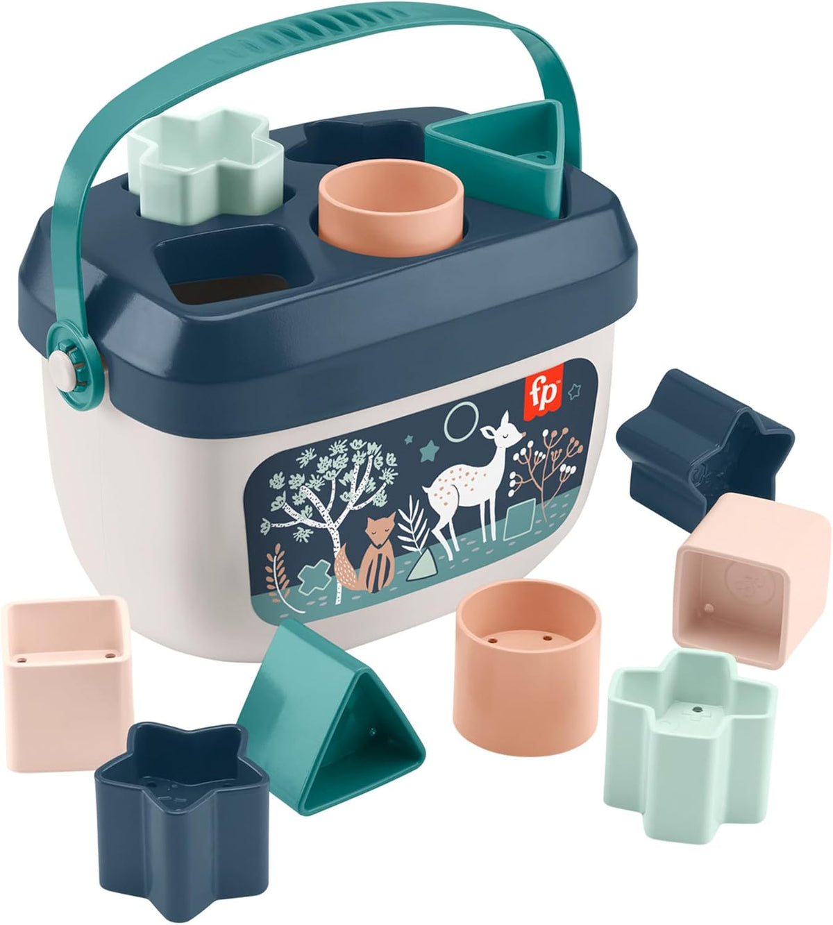 Fisher-Price HJP20 – wiaderko sortera z uchwytem i klockami
